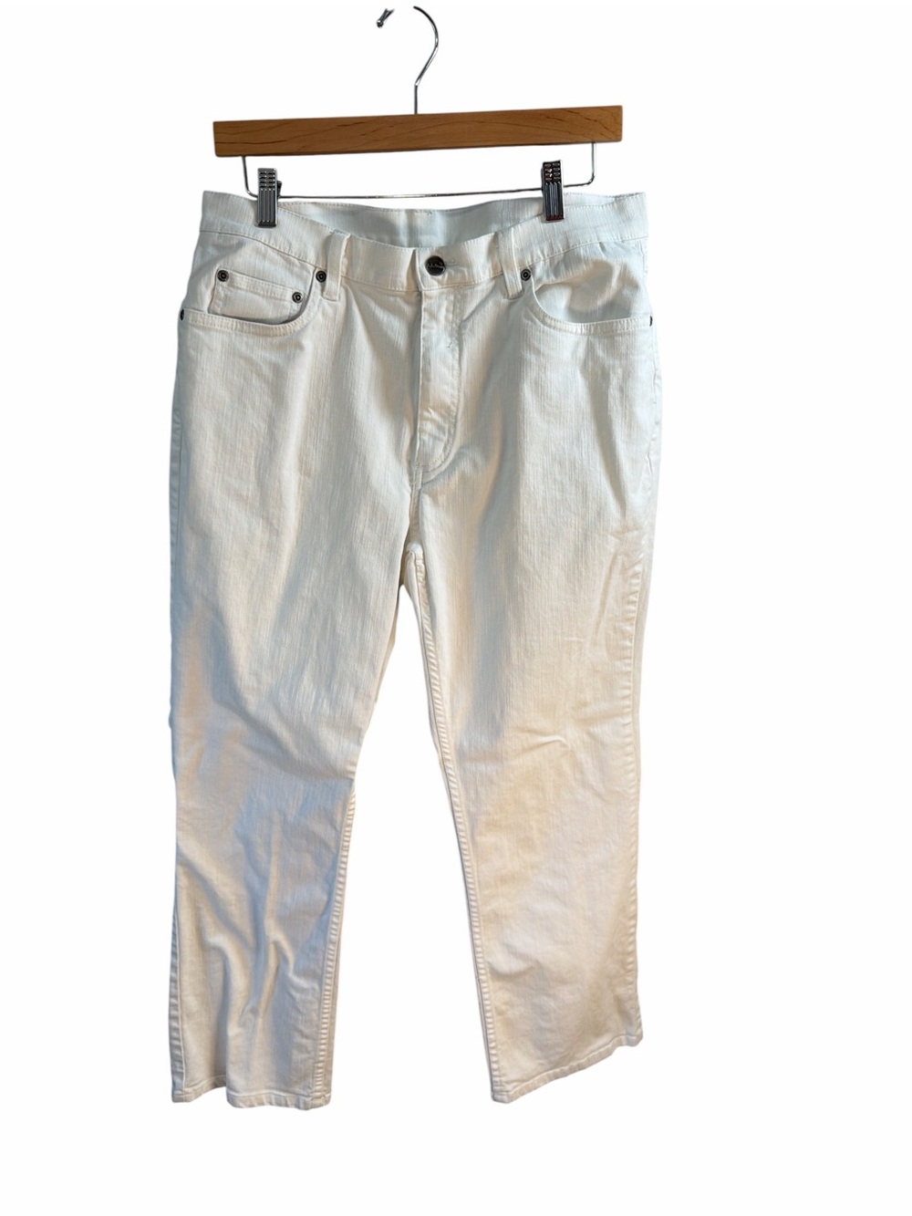 L.L.‎ Bean Women’s Slim Straight White Jeans Cotton Size 16 REG